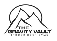 Medium gravity vault indoor rock gyms trademark logo